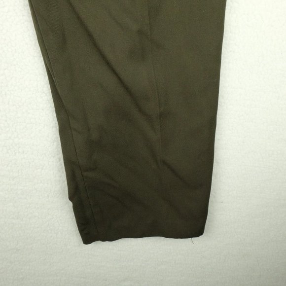 Vintage Womens Trousers 10 Olive Green Pants High Rise Cropped Pockets 70s 80s - Picture 4 of 11